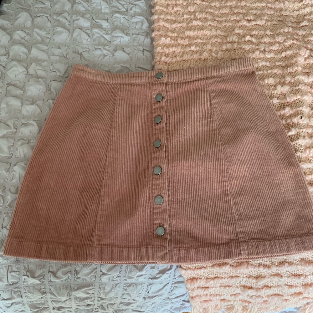 Pink corduroy skirt